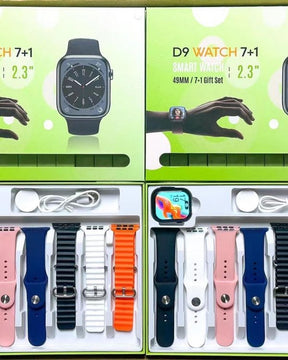 D9 Ultra 7+1 Smartwatch 2.3" 49MM with Magnetic Wireless Charging - Gift Set