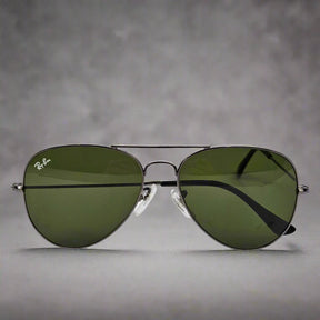 Ray-Ban-Rimmed-Classic-Aviators-GunMetal-Frame-With-Green-Lens_4